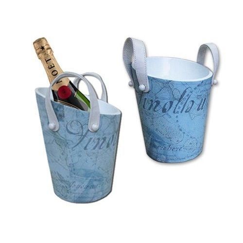 Balde para champanhe em couro - WINE-02 - Beyond Menus - de resina / para hotel / azul