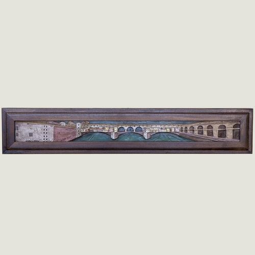 Escultura em cerâmica - Ponte Vecchio - cestenoli srl - feita à mão / made in Italy / de parede