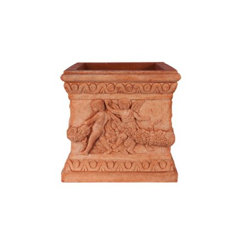Floreira em terracota - con Putti Danzanti Impruneta - cestenoli srl - quadrada / feita à mão / clássica