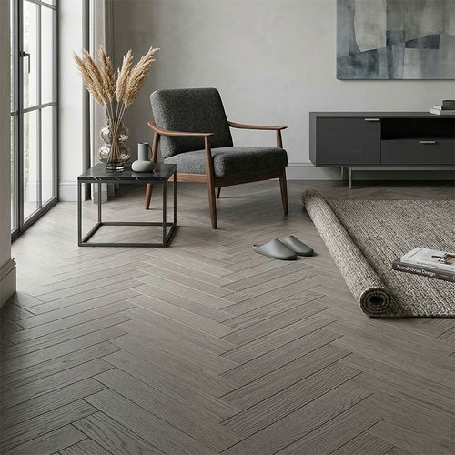 Piso maciço - DF-R1173 - Dief Flooring - chevron / laqueado / escovado