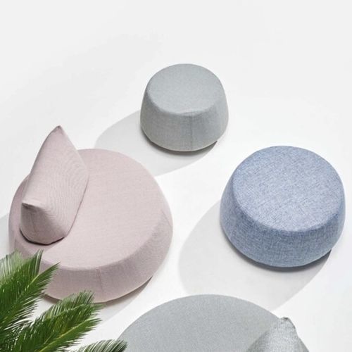 Puff contemporâneo - Stones - WOW ITALY - em tecido / redondo / outros formatos