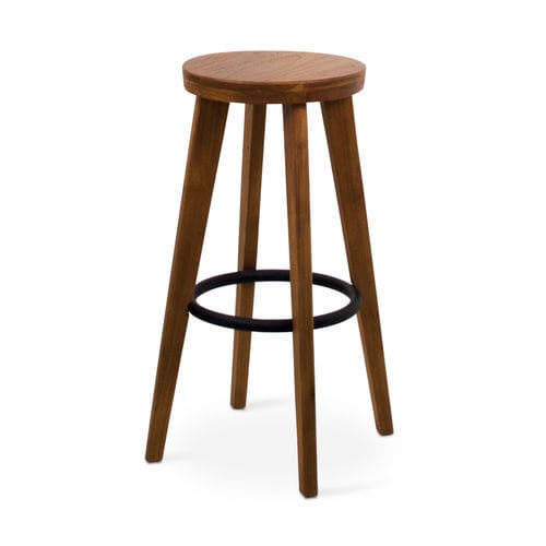 Banqueta alta contemporânea - 940015-NAT - BAMBO BLAU - em olmo / com base em olmo / com 4 pés