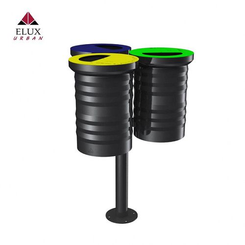 Lixeira pública - APRILIA 4011/3 - Elux srl - de coleta seletiva / de piso / a fixar no piso