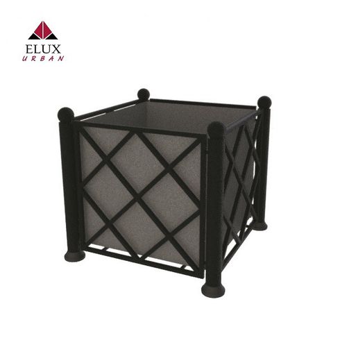 Cachepô em aço galvanizado - DIANTHA 100 - Elux srl - quadrado / sob medida / resistente às intempéries