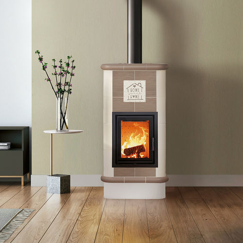 Salamandra a lenha - QUADRA 4 LEVELS - Cerampiù Srl - 8 kW / mista / de piso