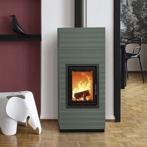Salamandra a lenha - MINI - Cerampiù Srl - elétrica / 8 kW / multicombustível