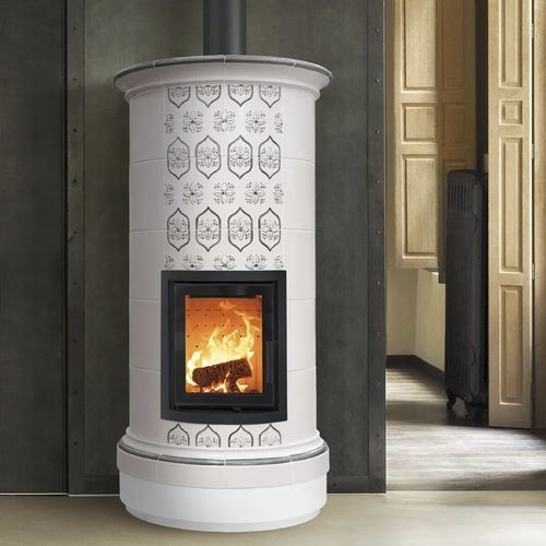 Salamandra a lenha - ALPINA 5 LEVELS - Cerampiù Srl - elétrica / 8 kW / multicombustível