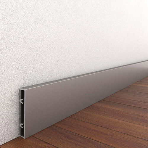 Rodapé prateado - FALKIT&reg; - Alu-Stock SA - em alumínio / retangular / 100% reciclável
