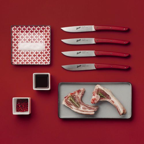 Faca de carne com cabo de plástico - COLOR SET OF 4 RED - Berkel - com lâmina de aço inoxidável