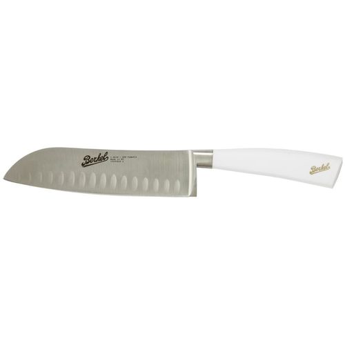 Faca de cozinha com cabo em resina - ELEGANCE SANTOKU 18 WHITE - Berkel - com lâmina de aço inoxidável