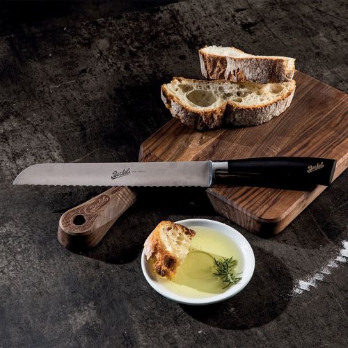Faca de pão com cabo em resina - ELEGANCE 22 BLACK - Berkel - com lâmina de aço inoxidável