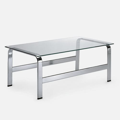 Mesa contemporânea - 909 - Gierre Sedute - em vidro / metálica / com base metálica