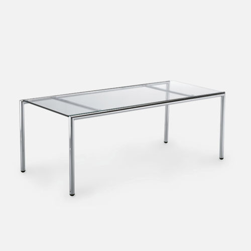Mesa contemporânea - 814 - Gierre Sedute - em vidro / metálica / com base metálica