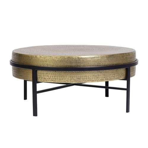 Mesa de centro contemporânea - 6840 - Giner y Colomer - em bronze / com base metálica / redonda