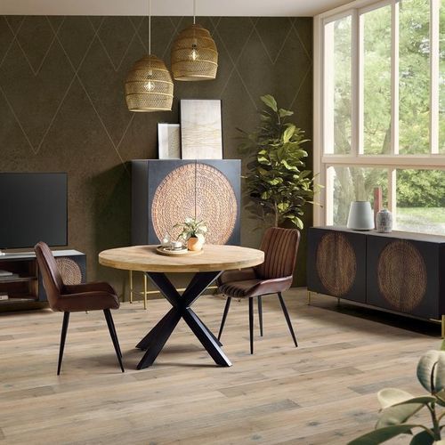 Cadeira de estilo industrial - 6134 - Giner y Colomer - para ambiente interno / metálica / em couro