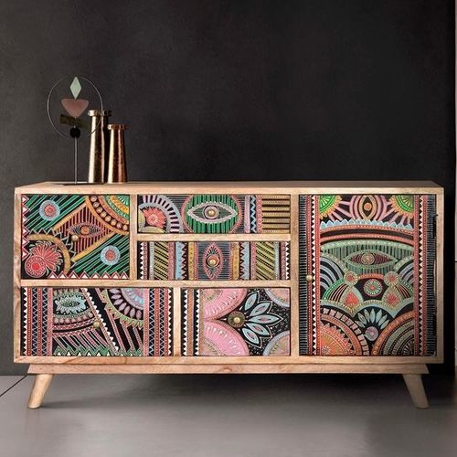 Cômoda contemporânea - 6880 - Giner y Colomer - em madeira / 5 gavetas / multicores