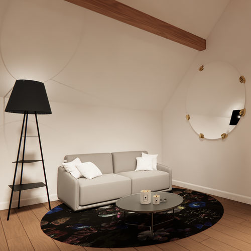 Tapete contemporâneo - C&Eacute;PAGE - Studio Gazelles - com natureza / em poliamida / redondo