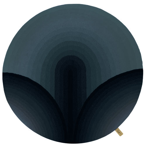 Tapete contemporâneo - TAPIS ROND - NELAMBO - INSPIRATION VEGETAL LOTUS  - Studio Gazelles - geométrico / de lã / redondo