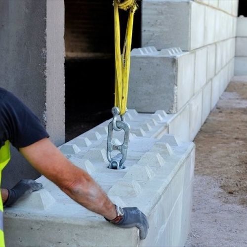 Bloco de concreto de encaixe - LEG SERIES - Groupe Saint Léonard - oco / maciço / para cerca
