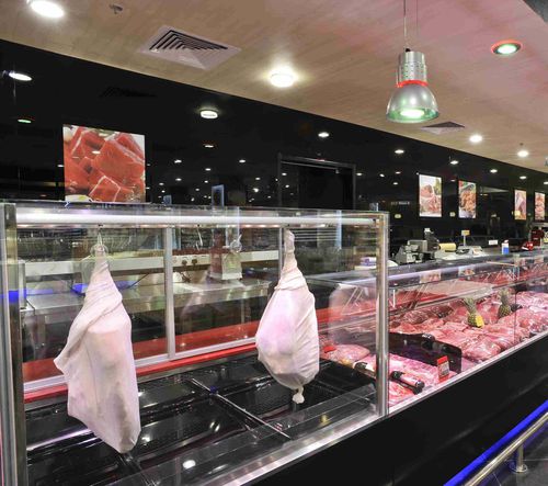 Vitrina refrigerada tipo balcão - PANORAMA MEAT - Eurocryor - para açougue / metálica / com porta