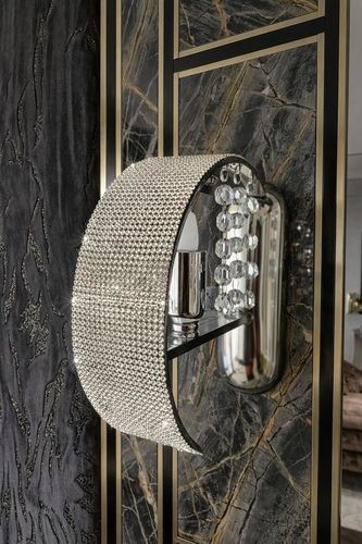 Arandela contemporânea - 4206/1C - CRISTALUX LIGHTING DESIGN - para ambiente interno / em aço inoxidável / em cristal