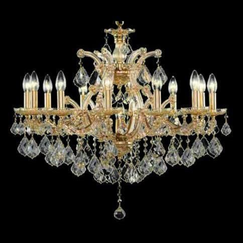 Lustre clássico - 12/12+1D - CRISTALUX LIGHTING DESIGN - metálico / em cristal / para 13 lâmpadas