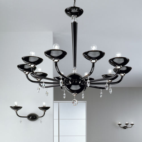 Lustre de design original - BLACK TUBE - BEBY ITALY SRL - em vidro de Murano / metálico / candelabro