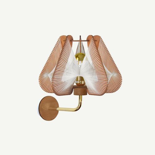 Arandela contemporânea - NOTOCA - LAFABLIGHT - para ambiente interno / em carvalho / em algodão