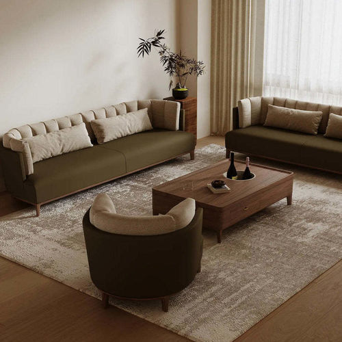 Poltrona contemporânea - SHANZHU EMBRACE  - DASH CASA GROUP CO.LTD - em couro / em tecido / em nogueira americana