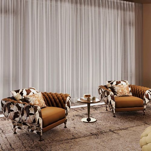 Mesa lateral contemporânea - GOLF THEMED  - DASH CASA GROUP CO.LTD - em latão escovado / em couro / em mármore
