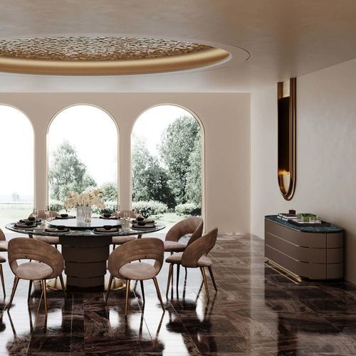 Buffet aparador contemporâneo - HESTIA&rsquo;S - DASH CASA GROUP CO.LTD - em bronze / em mármore / com portas de abrir
