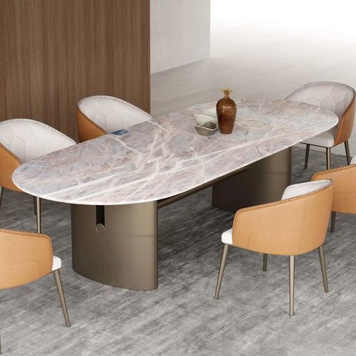 Mesa de jantar contemporânea - BANQUET - DASH CASA GROUP CO.LTD - em aço revestido a pó / em aço inoxidável / em madeira maciça