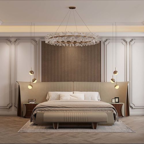 Cama de casal - SPIRIT AND TRANQUILITY  - DASH CASA GROUP CO.LTD - contemporânea / com cabeceira estofada / com cabeceira em couro