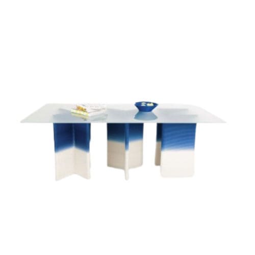 Mesa contemporânea - AXIS 01 - BlueCycle - em vidro / com base em plástico / vertical