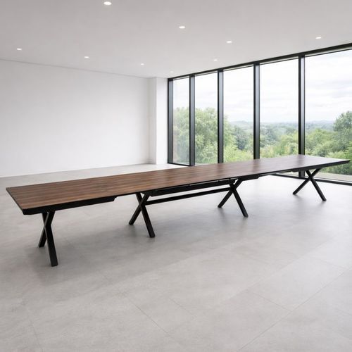 Mesa de jantar moderna - RE 105 - UAB "Dzūkijos baldų fabrikas" - metálica / em MDF / em laminado melamínico