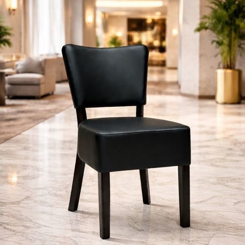 Cadeira de sala de jantar moderna - KP 123 - UAB "Dzūkijos baldų fabrikas" - para ambiente interno / em couro / com base em madeira laqueada