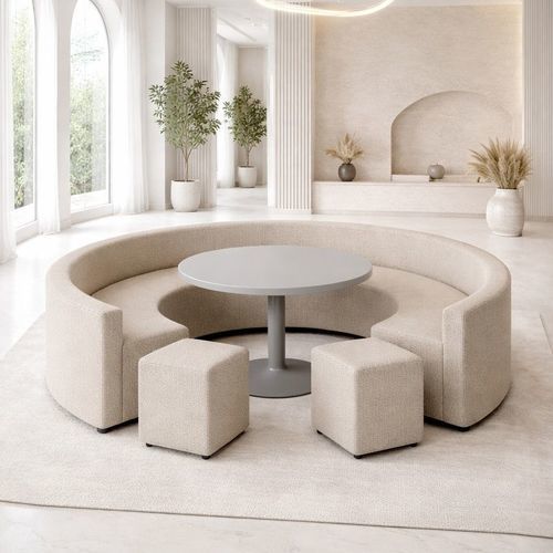 Banco estofado contemporâneo - DBF 864 - UAB "Dzūkijos baldų fabrikas" - em laminado / metálico / em tecido