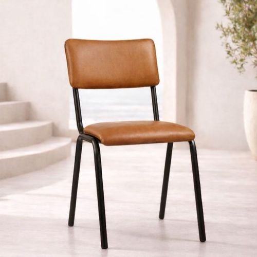 Cadeira vintage - BT 105 - UAB "Dzūkijos baldų fabrikas" - para ambiente interno / em couro sintético / com base metálica