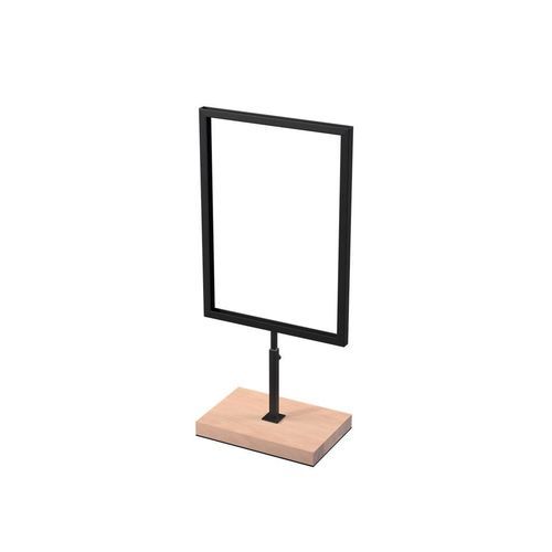 Pedestal porta-cartaz de bancada - INT015_BL+WORW - Best Mannequins BV - para ambiente interno / de uso comercial / em madeira