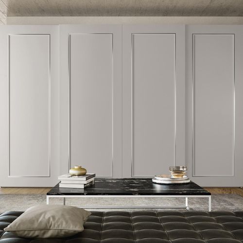 Guarda-roupa contemporâneo - LUNAR - benedetti MOBILI - em madeira / com portas de abrir / com portas de correr