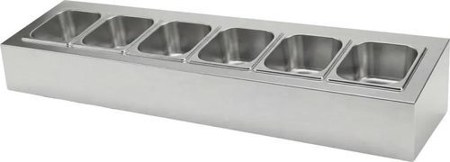 Expositor para o setor alimentar - Toppingstation - WIHA-THEKENTECHNIK Hakemann GmbH & Co. KG - de bancada / em aço inoxidável / com 1 lado