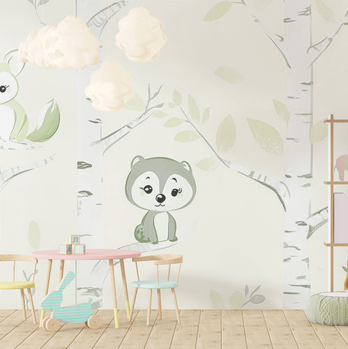 Papel de parede contemporâneo - GLITTER GROVE - jaWalls - em tecido / estampado / padrão de animais