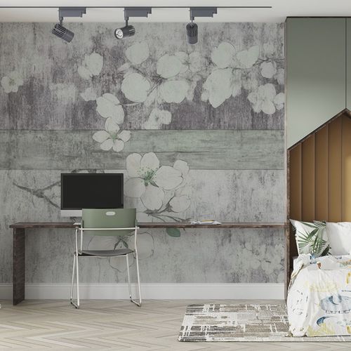Papel de parede contemporâneo - SILK BLOSSOM - jaWalls - em seda / floral / com natureza