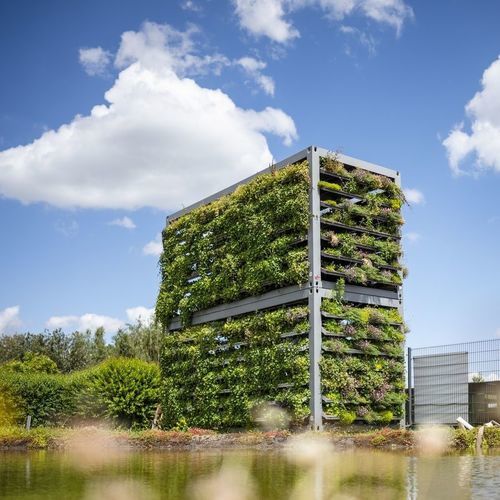 Floreira metálica - CITYCUBE - EuroLam GmbH - em vidro / retangular / modular