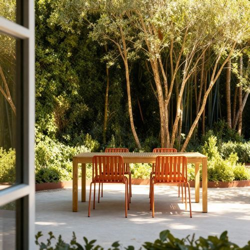 Conjunto de mesa e cadeiras contemporâneo - T&Eacute;O - TICKET FOR THE MOON - para ambiente interno / de jardim / metálico