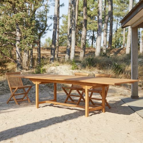 Mesa de jantar contemporânea - CAPRI - Tikamoon - em acácia / retangular / retrátil