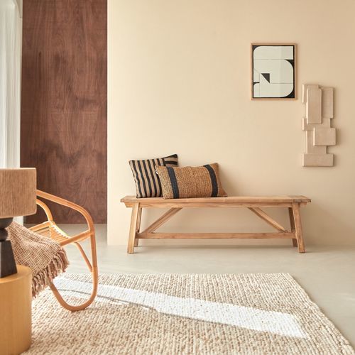 Banco contemporâneo - FILIPE - Tikamoon - em madeira maciça / em teca / sem encosto