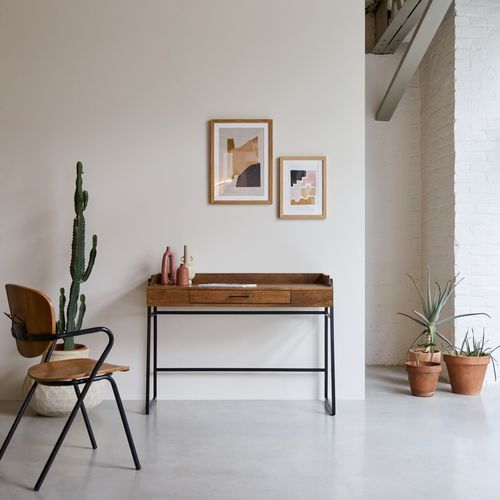 Mesa secretária de piso - HEDDA - Tikamoon - contemporânea / metálica / em madeira maciça
