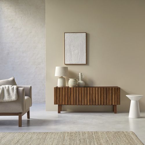 Rack de TV contemporâneo - MILO - Tikamoon - baixo / com 3 portas / com compartimento de arrumação