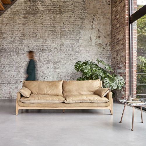 Sofá contemporâneo - WOODNEST - Tikamoon - para sala / em material têxtil / em linho
